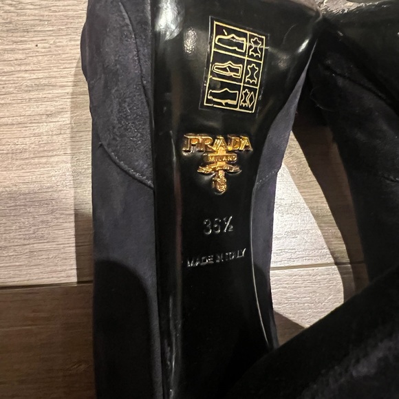 Prada Peep Toe Suede Heels - Picture 7 of 7